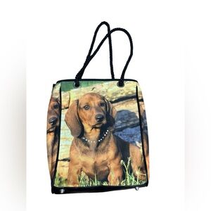 Braciano Dachshund brown dog tote bag